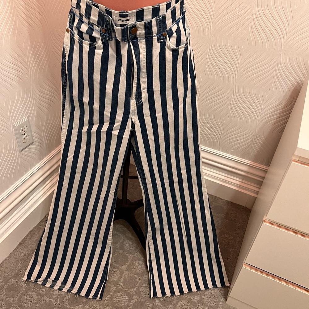 Striped Wrangler high rise flare jeans 29